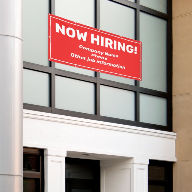 Now Hiring Personalised Banner (Outside Building)