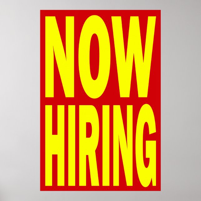 NOW HIRING RETAIL POSTER SIGN (Front)