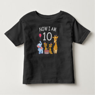 Now I am 10 years old 10th Birthday at the Zoo Toddler T-Shirt