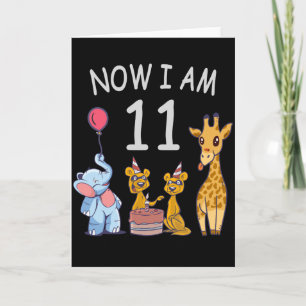 Now I am 11 years old 11th Birthday at the Zoo Card