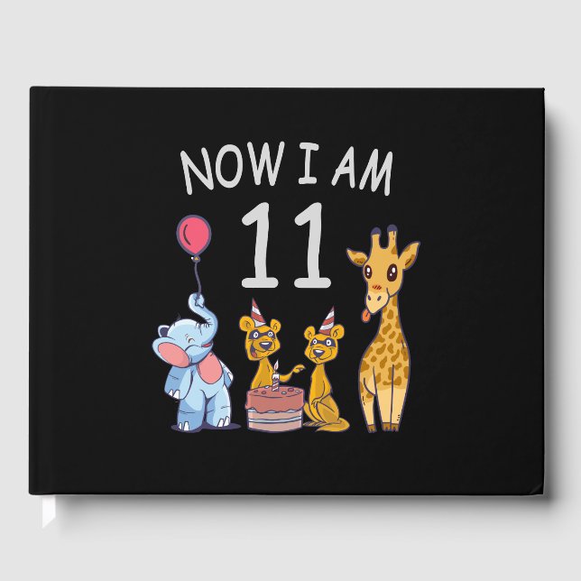 Now I am 11 years old 11th Birthday at the Zoo Guest Book (Front)