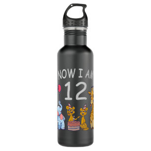 Now I am 12 years old 12th Birthday at the Zoo 710 Ml Water Bottle