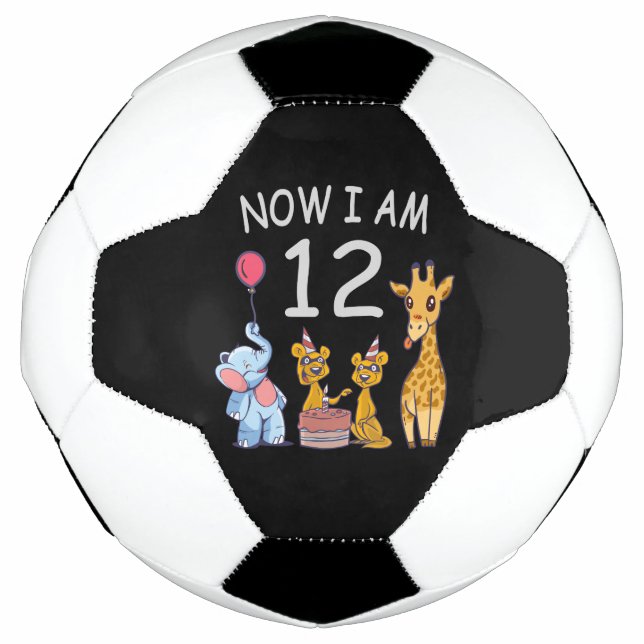 Now I am 12 years old 12th Birthday at the Zoo Soccer Ball (Front)