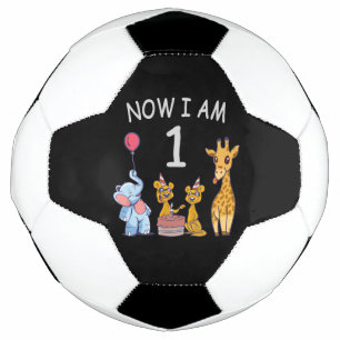 Now I am 1 year old 1st Birthday at the Zoo Baby B Soccer Ball