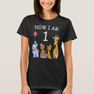Now I am 1 year old 1st Birthday at the Zoo T-Shirt