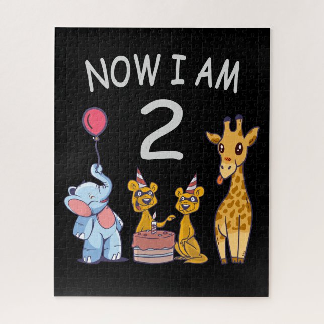 Now I am 2 year old 2nd Birthday at the Zoo Jigsaw Puzzle (Vertical)