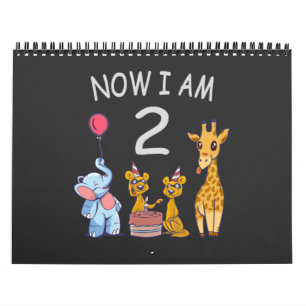 Now I am 2 years old 2nd Birthday at the Zoo Baby  Calendar