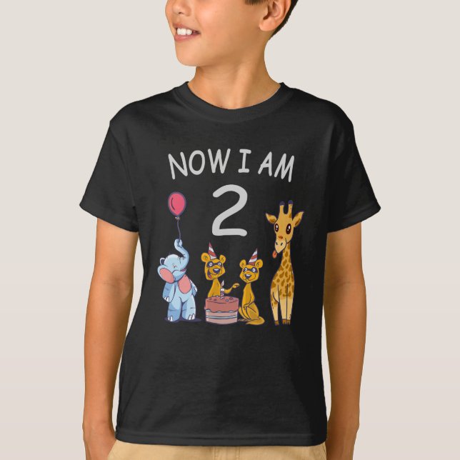 Now I am 2 years old 2nd Birthday at the Zoo T-Shirt (Front)