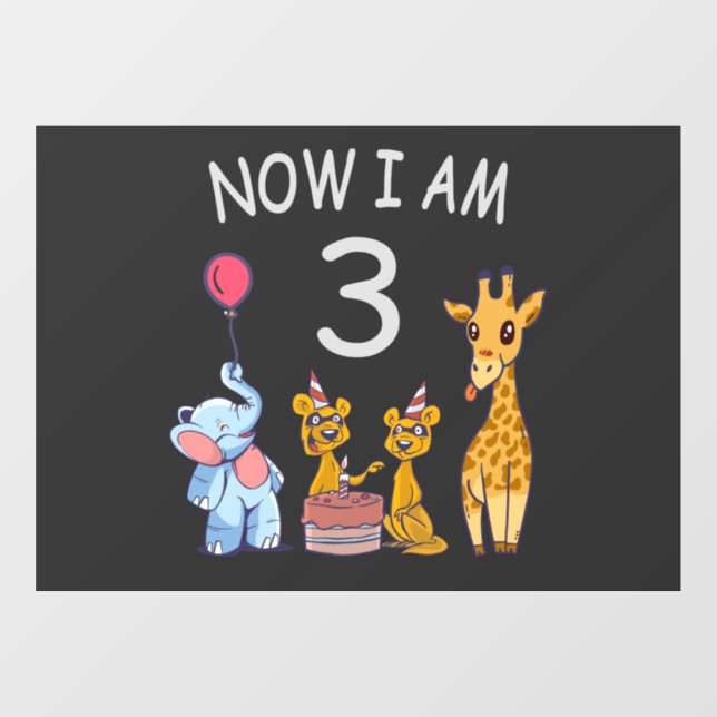 Now I am 3 year old 3rd Birthday at the Zoo (Sheet)