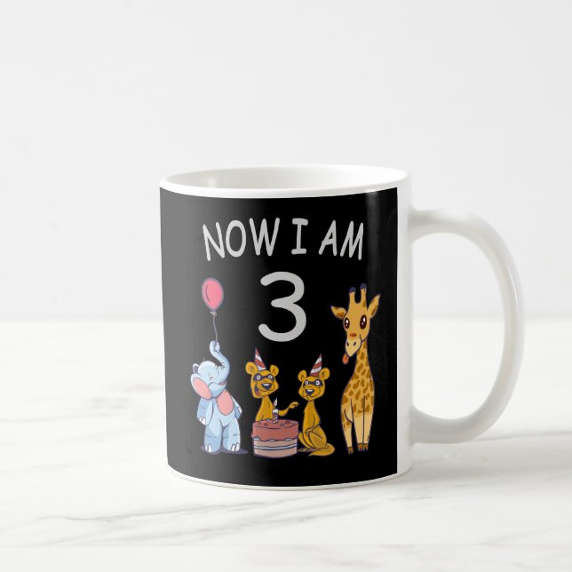 Now I am 3 year old 3rd Birthday at the Zoo Coffee Mug (Right)