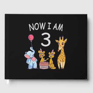 Now I am 3 year old 3rd Birthday at the Zoo Guest Book
