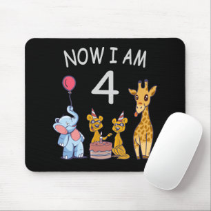 Now I am 4 year old 4th Birthday at the Zoo Mouse Pad