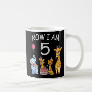Now I am 5 years old 5th Birthday at the Zoo Coffee Mug