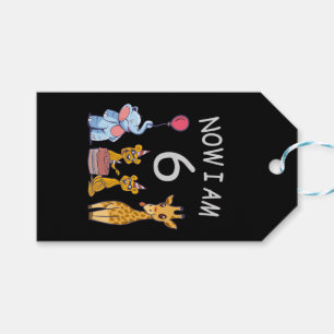 Now I am 6 years old 6th Birthday at the Zoo Gift Tags