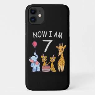 Now I am 7 years old 7th Birthday at the Zoo Case-Mate iPhone Case