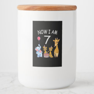 Now I am 7 years old 7th Birthday at the Zoo Food Label