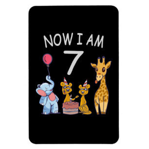 Now I am 7 years old 7th Birthday at the Zoo Magnet
