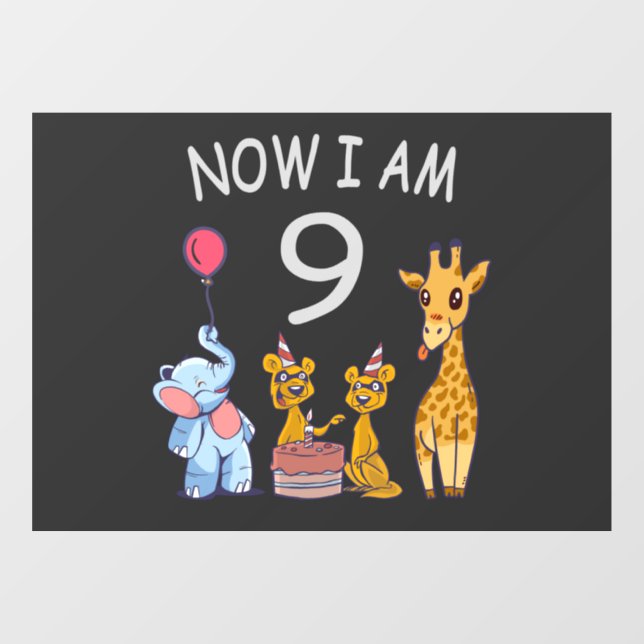 Now I am 9 years old 9th Birthday at the Zoo (Sheet)
