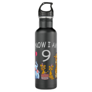 Now I am 9 years old 9th Birthday at the Zoo 710 Ml Water Bottle