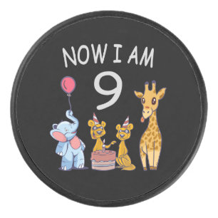 Now I am 9 years old 9th Birthday at the Zoo Hockey Puck