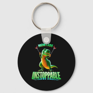 Now I Am Unstoppable Funny T-rex Tyrannosaurus Din Key Ring