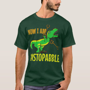 Now I am unstoppable Trex dinosaur retro funny din T-Shirt