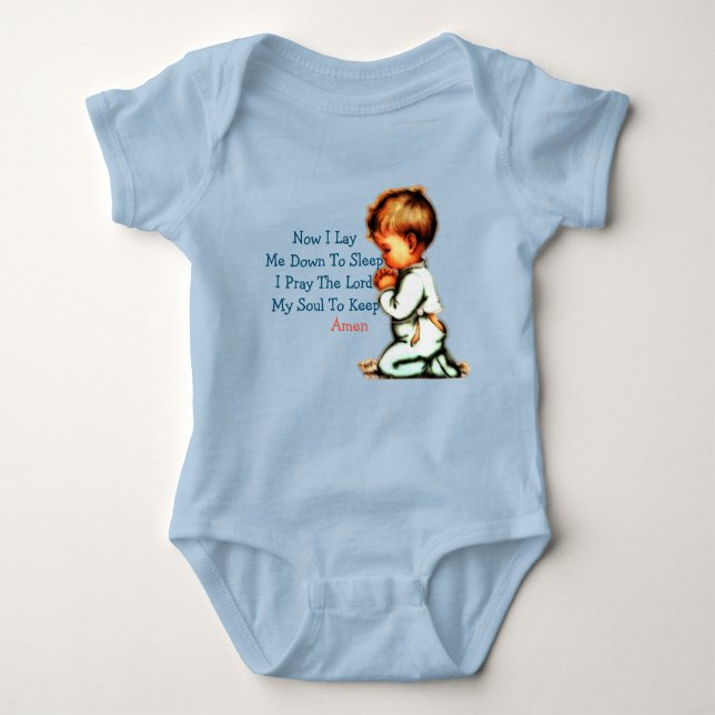 Now I Lay Me Down To Sleep Children Prayer Baby Bodysuit (Front)