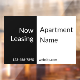 Now Leasing Black and White Apartment Name & Phone