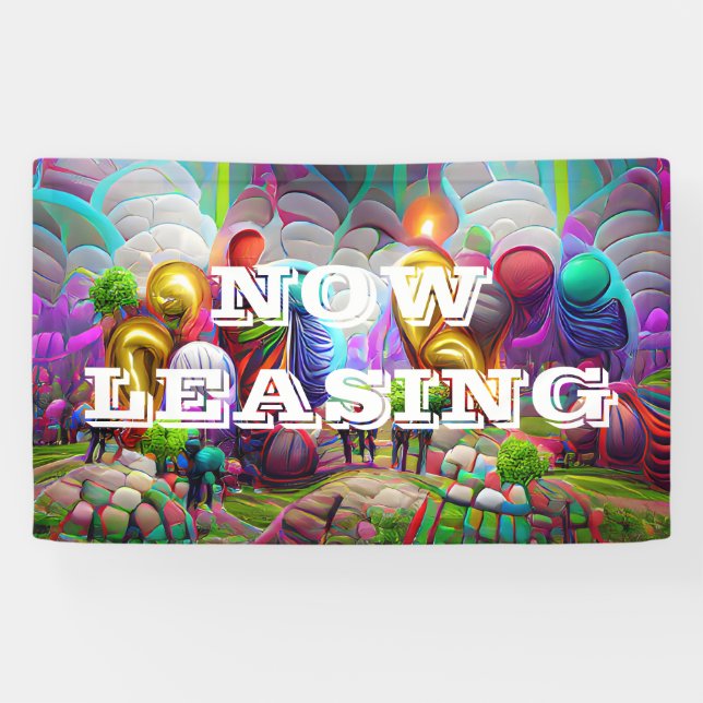 Now Leasing custom Vinyl Banner 3' x 5' Banner (Horizontal)