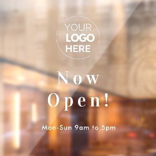 Now Open   Business Opening Times Logo 