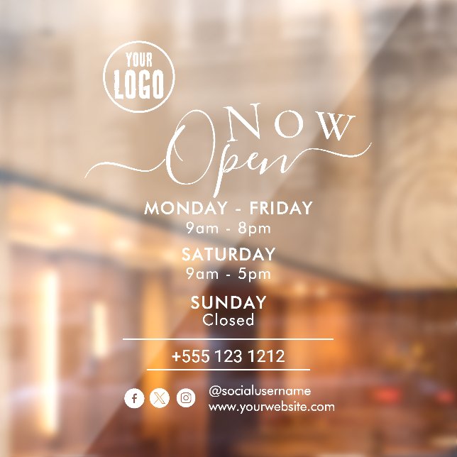 Now Open | Business Opening Times Logo white (Sheet 2)