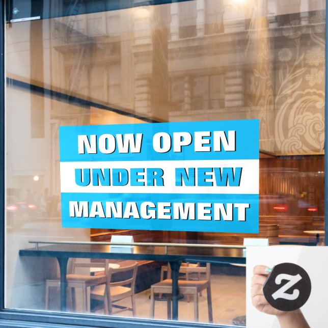 Now Open Under New Management Small Business (Cafe Window)
