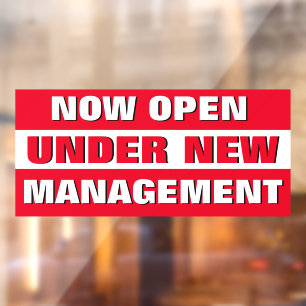 Now Open Under New Management Small Business