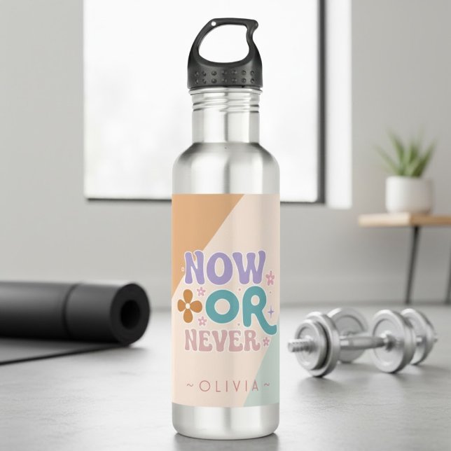 Now Or Never | Inspirational Quote  710 Ml Water Bottle (Creator Uploaded)