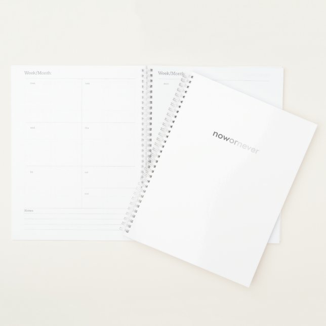 Now or Never Vanishing Quote for Procrastinators Planner (Display)