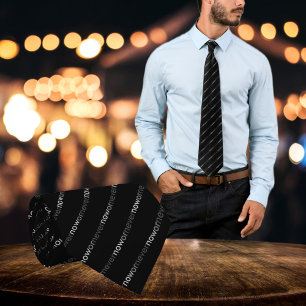 Now or Never Vanishing Quote Minimalist Black Tie