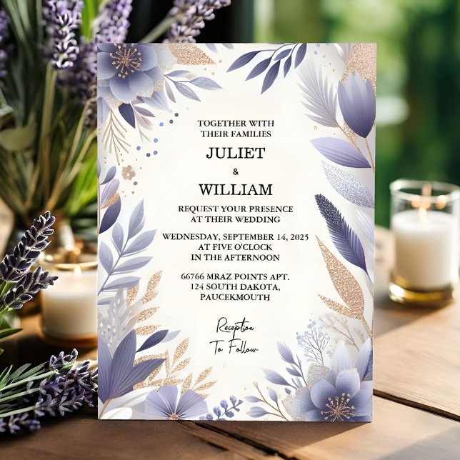 Now Plum Fall Spring Summer Lavender Sage Wedding Invitation (Creator Uploaded)