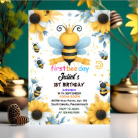 Now spring daisy Yellow first 1st bee day birthday