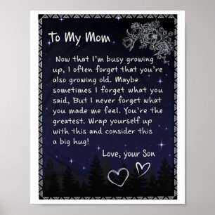 Now That I'm Busy Growing Up - Son To Mum  Poster