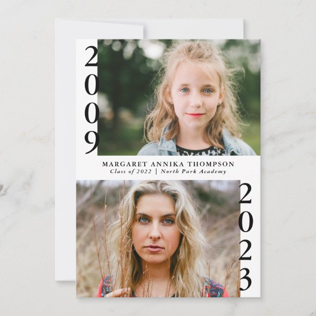 Now Then Graduate Multi Photo Graduation Party Invitation (Front)