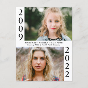 Now Then Graduation Multi Photo Announcement Postcard
