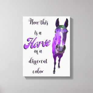 Now This Is A Horse Of A Different Colour Purple Canvas Print