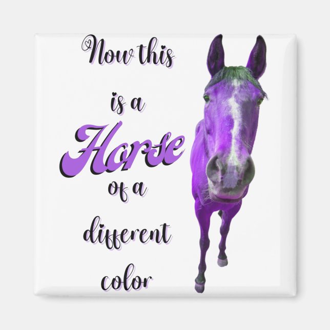 Now This Is A Horse Of A Different Colour Purple Magnet (Front)