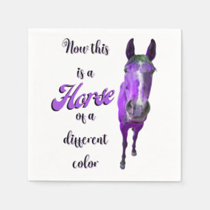 Now This Is A Horse Of A Different Colour Purple Napkin