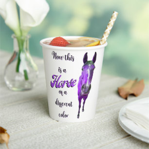 Now This Is A Horse Of A Different Colour Purple Paper Cups