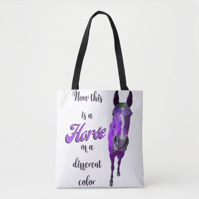 Now This Is A Horse Of A Different Colour Purple Tote Bag (Front)