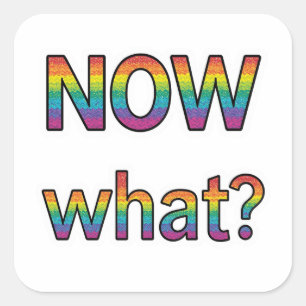 Now what? square sticker