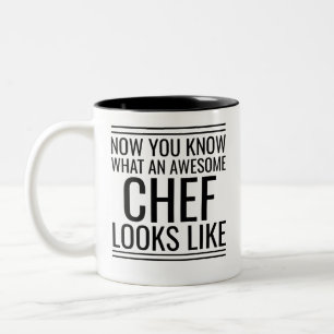 Now You Know What An Awesome Chef Looks Like Two-Tone Coffee Mug
