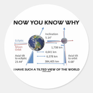 Now You Know Why I Have Such A Tilted View World Classic Round Sticker