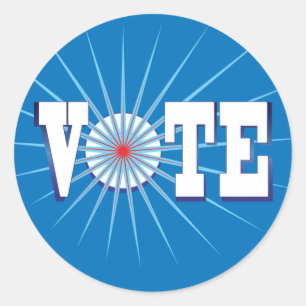 NowPower • VOTE ! Stickers, blue Classic Round Sticker